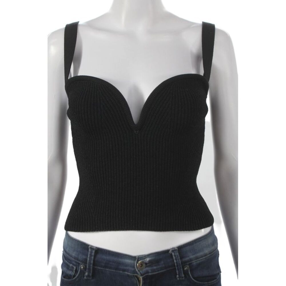 Galvan London Women Black Sweetheart Neckline Camisole Minimalist Size XS